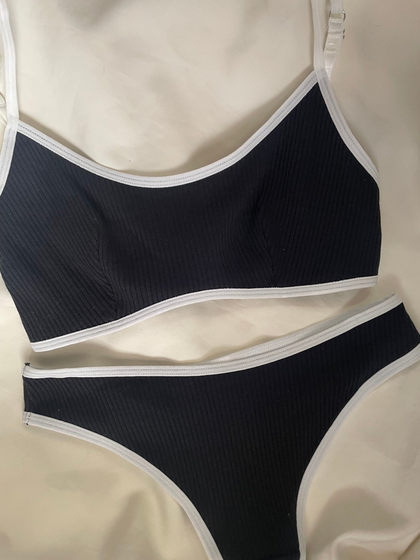 Set bralette canele negro