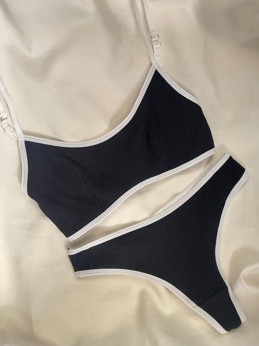 Set bralette canele negro