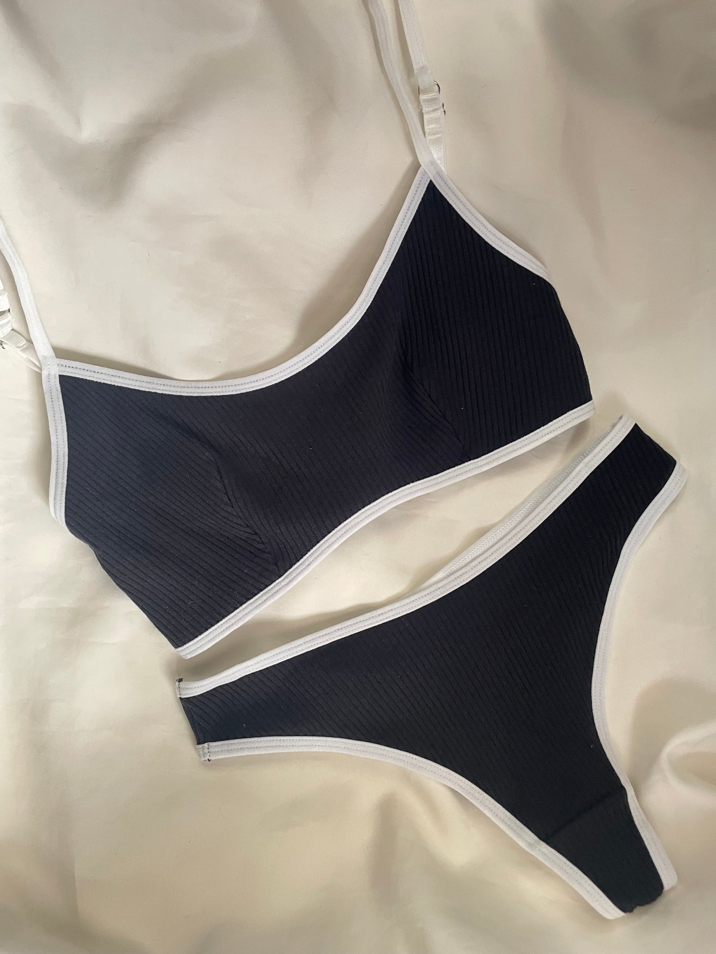 Set bralette canele negro