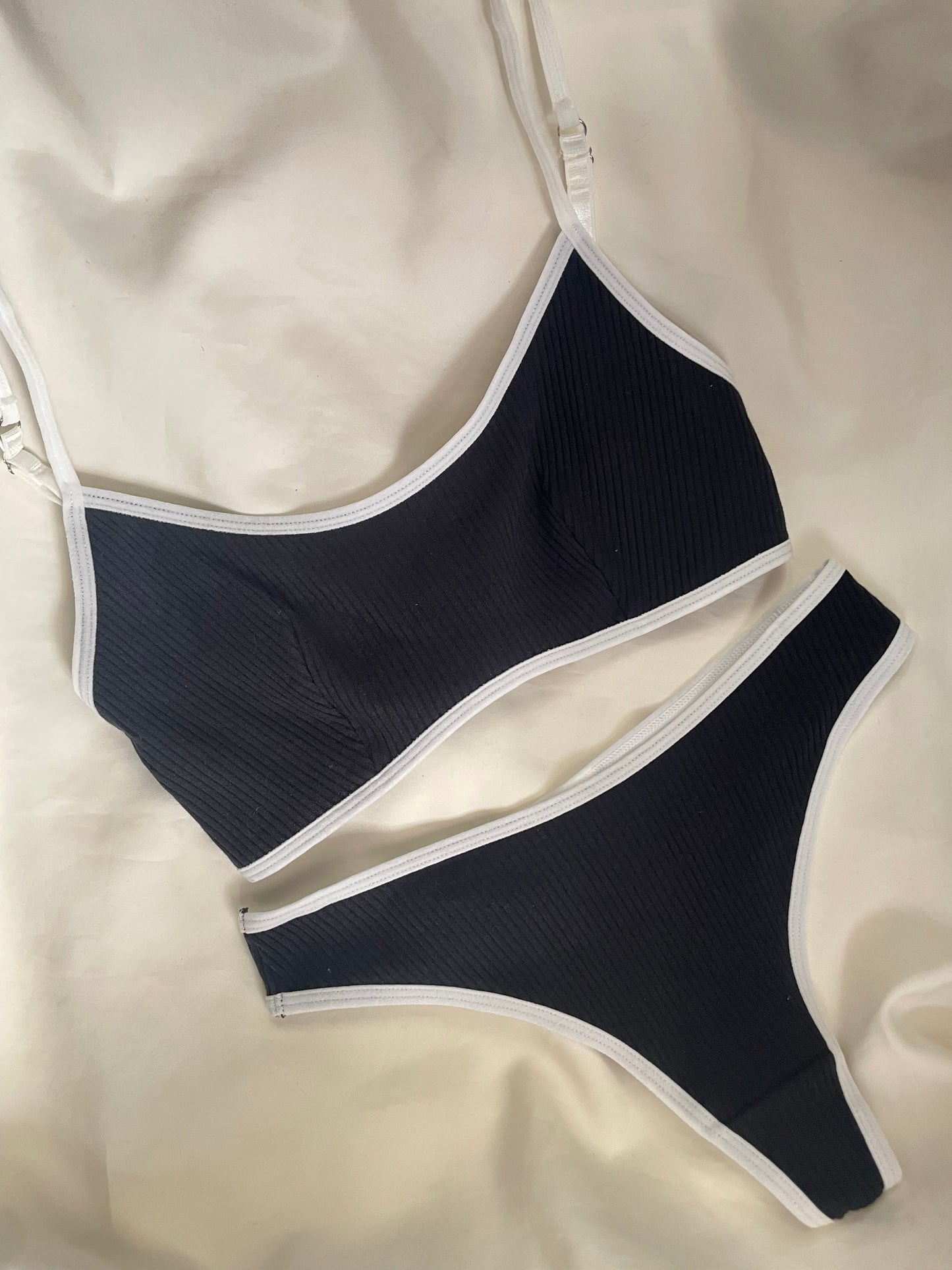 Set bralette canele negro