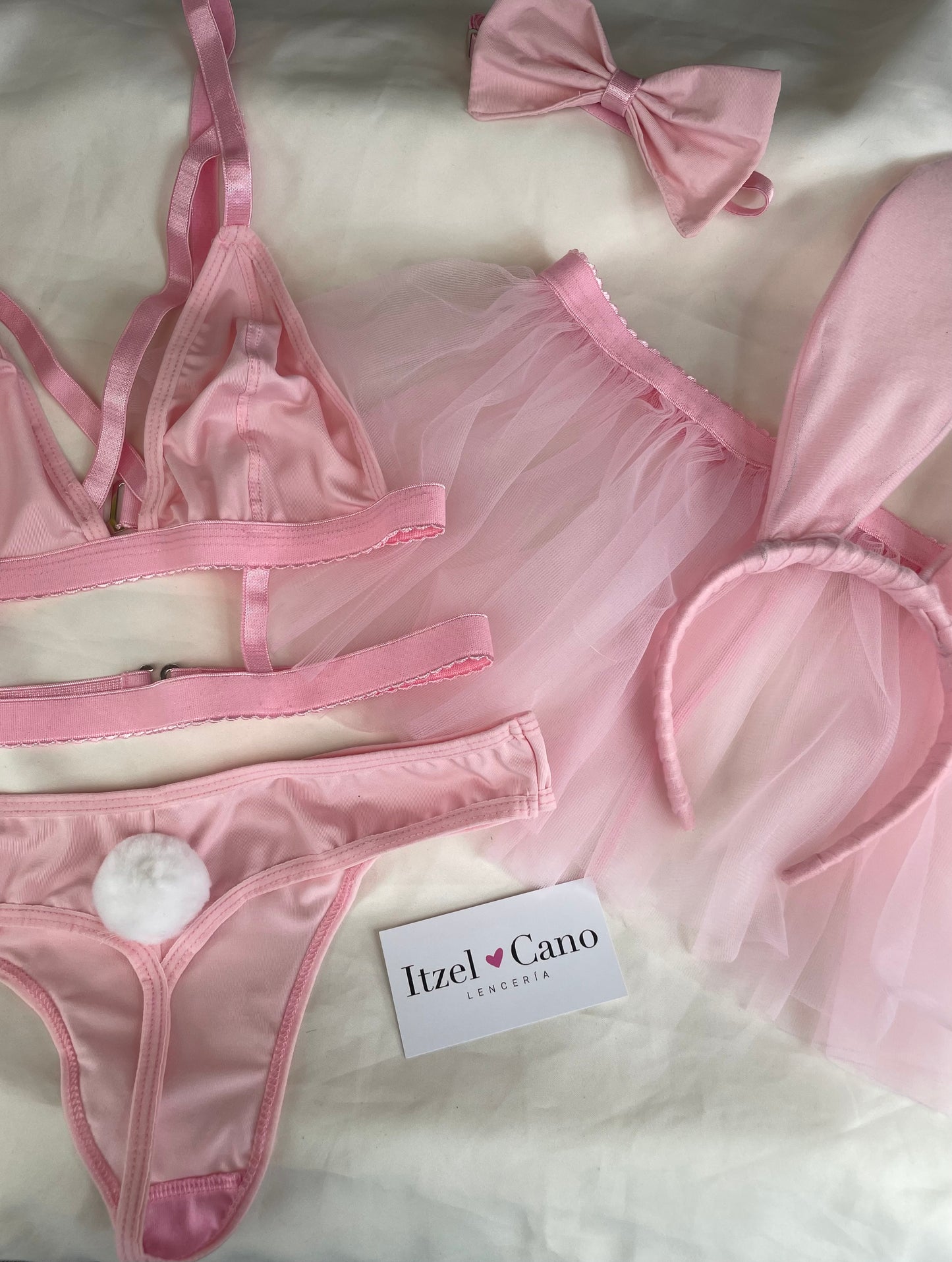 Set pink rabbit