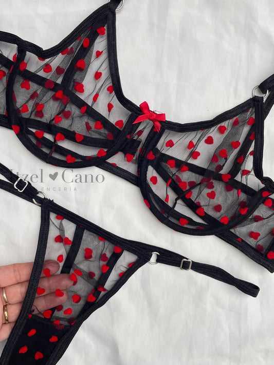 Set corazón / mesh