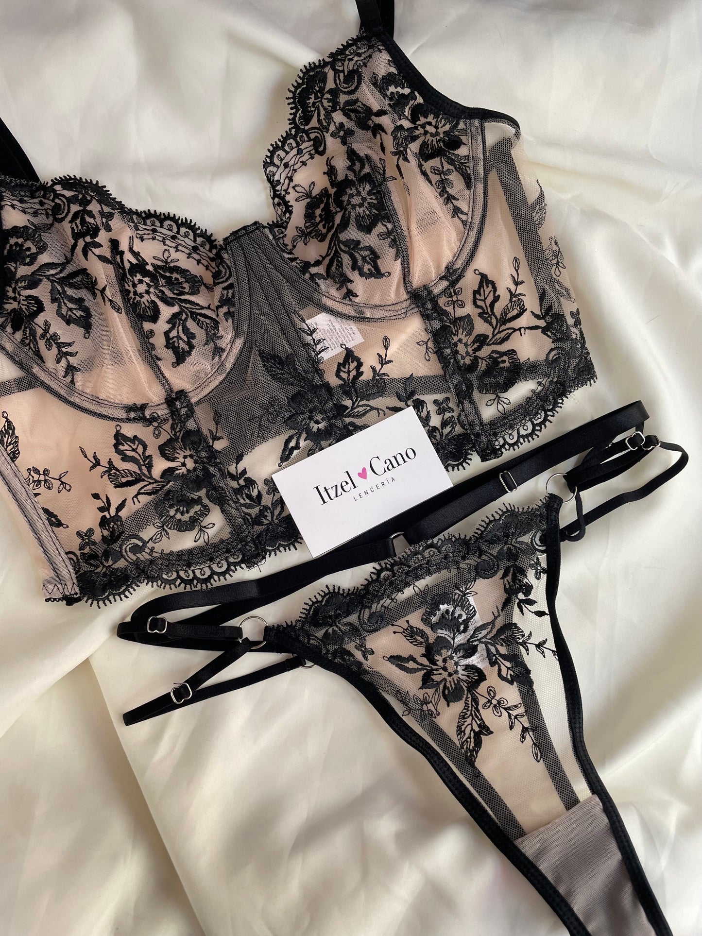 Set bustier negro