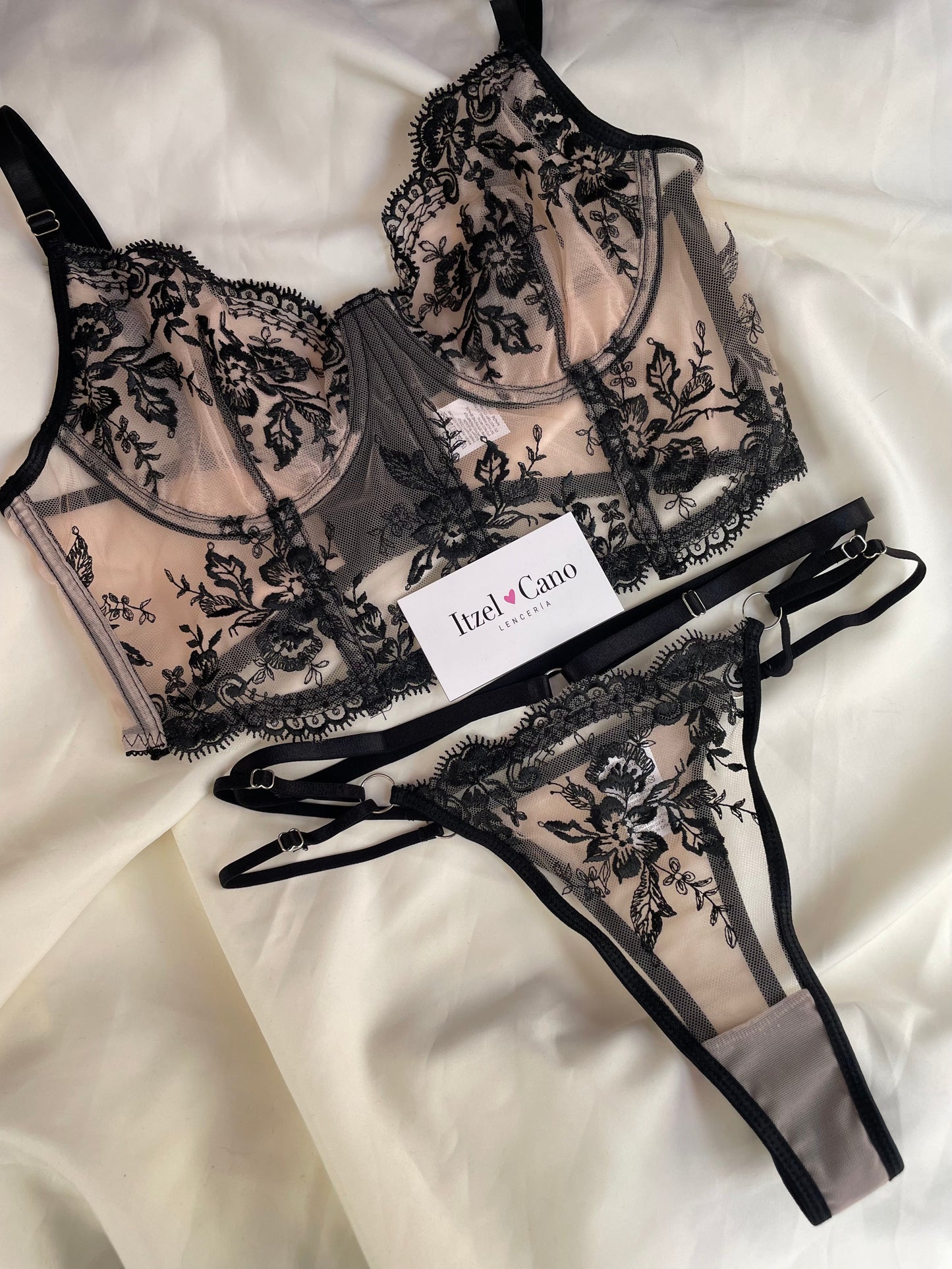 Set bustier negro